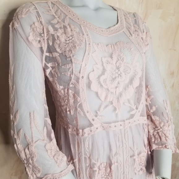 Floral Embroidered Beach Dress Size S/M - Picture 3 of 6